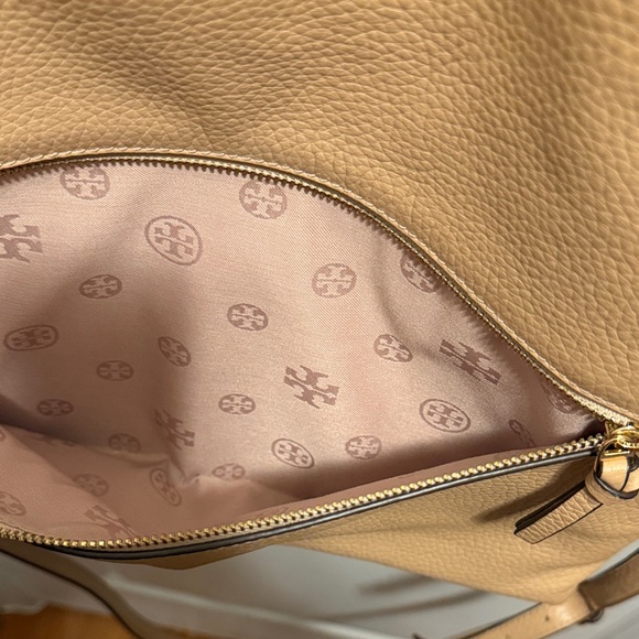 Tory Burch Beige Tan Pebbled Leather Tote/Crossbody with Braided Top Handle - Picture 11 of 13